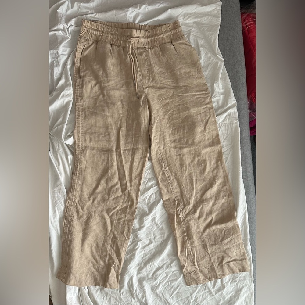 Quince 100% European Linen Wide Leg Pants — Driftwood, Large